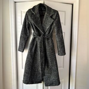 Lulus In Any Weather Black Herringbone Trench Coat